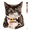Maľovanie podľa čísel - MAČKA A KÁVA (HOLLY SIMENTAL)