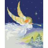 Maľovanie podľa čísel - VIANOČNÝ ANJEL SO ZLATÝMI KRÍDLAMI