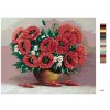 Maľovanie podľa čísel - ČERVENÉ KVETY V HNEDEJ VÁZE
