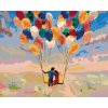 Maľovanie podľa čísel - LETIACI PÁR S BALÓNIKMI