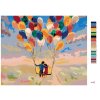Maľovanie podľa čísel - LETIACI PÁR S BALÓNIKMI