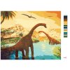 Maľovanie podľa čísel - KRÁSNA KRAJINA S DINOSAURAMI