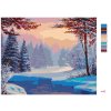 Maľovanie podľa čísel - ZASNEŽENÁ KRAJINA S RIEKOU