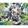 Maľovanie podľa čísel - BIELY TIGER A DVE MLÁĎATÁ (HOWARD ROBINSON)