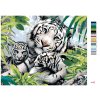 Maľovanie podľa čísel - BIELY TIGER A DVE MLÁĎATÁ (HOWARD ROBINSON)