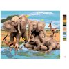 Maľovanie podľa čísel - VESELÉ SLONY A GAZELY PRI VODE (HOWARD ROBINSON)