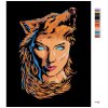 Maľovanie podľa čísel - ŽENA A VLČÍ HÁBIT