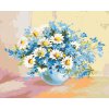 Maľovanie podľa čísel - HARMANČEK A MODRÉ KVETY