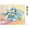 Maľovanie podľa čísel - HARMANČEK A MODRÉ KVETY