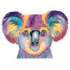 Maľovanie podľa čísel - FAREBNÁ KOALA NA BIELOM POZADÍ