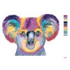 Maľovanie podľa čísel - FAREBNÁ KOALA NA BIELOM POZADÍ