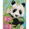 Maľovanie podľa čísel - PANDA S BAMBUSOM A KVETMI