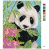 Maľovanie podľa čísel - PANDA S BAMBUSOM A KVETMI