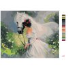 Maľovanie podľa čísel - DIEVČA V BIELÝCH ŠATÁCH A KÔŇ