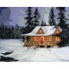 Maľovanie podľa čísel - ZRUB V ZIMNOM LESE