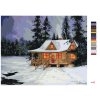 Maľovanie podľa čísel - ZRUB V ZIMNOM LESE