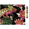 Maľovanie podľa čísel - CHAMELEÓN MEDZI LEKNAMI
