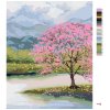 Maľovanie podľa čísel - ROZKVITNUTÁ SAKURA PRI VODE