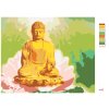 Maľovanie podľa čísel - BUDDHA V LOTOSE A ZELENÉ POZADIE
