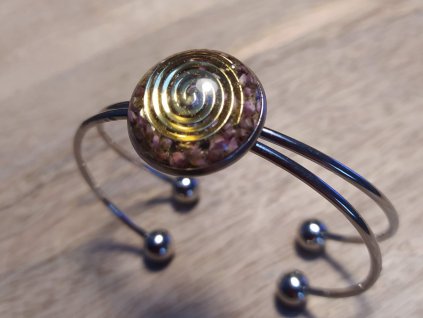 Květinový náramek obruč – Vřes a energetická spirála