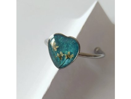 Prsten s bršlicí tyrkysová