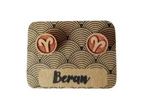 Dřevěné náušnice Beran