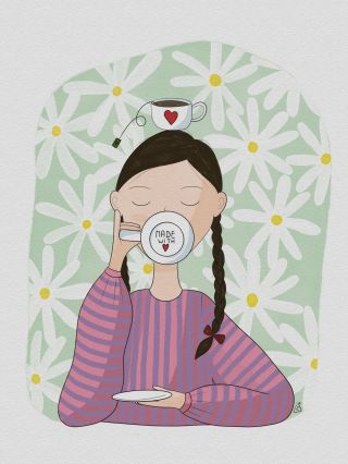 My entry for #mrtinadtiys2 💛 I really enjoyed drawing this tea girl. Thank you @mrtina.c 🥰 #drawthisinyoustyle #dtiys...