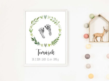 Greenie plakát s údaji o narození