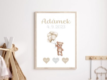 plagat s udajmi o narodeni pre deti macko bezovy zuza design