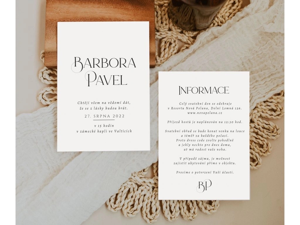 Minimalistické svatební oznámení: trend, který dobývá svatební trh