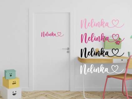 Samolepka na dvere nabytek heart