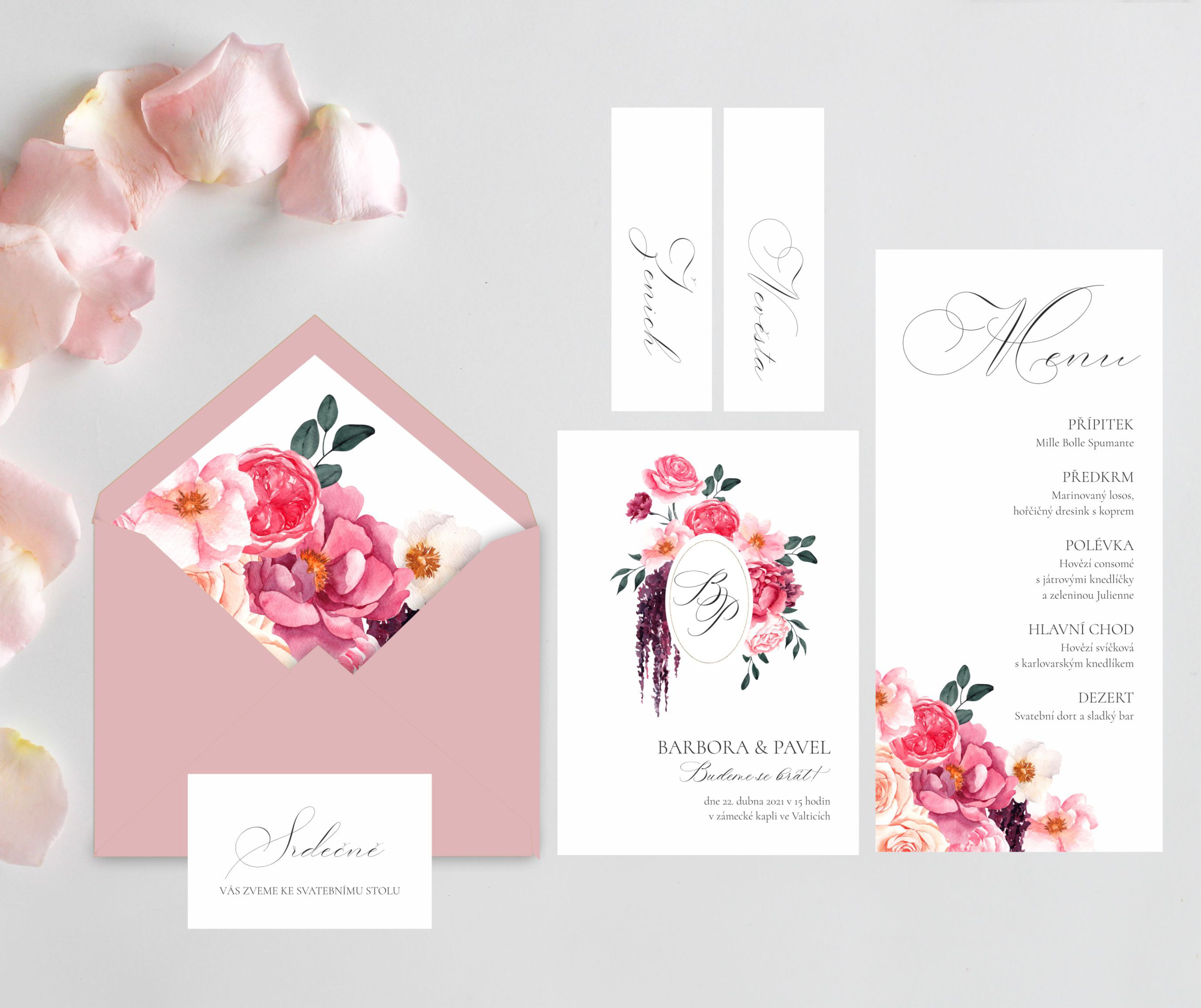 Zuzadesign Svatební oznámení no.54 Varianty produktu: Obálka barevná