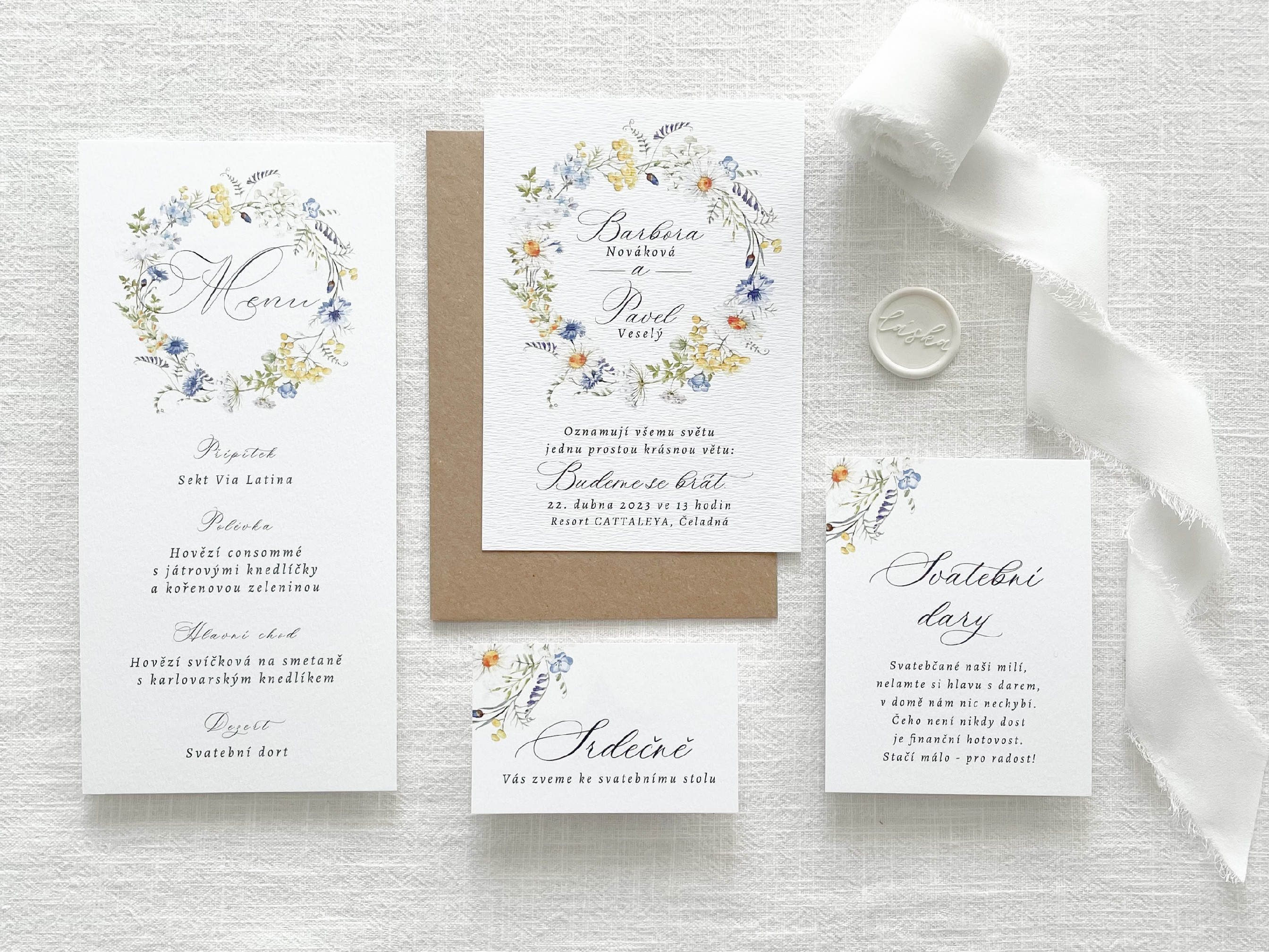 Zuzadesign Svatební oznámení no.18 Varianty produktu: Obálka barevná