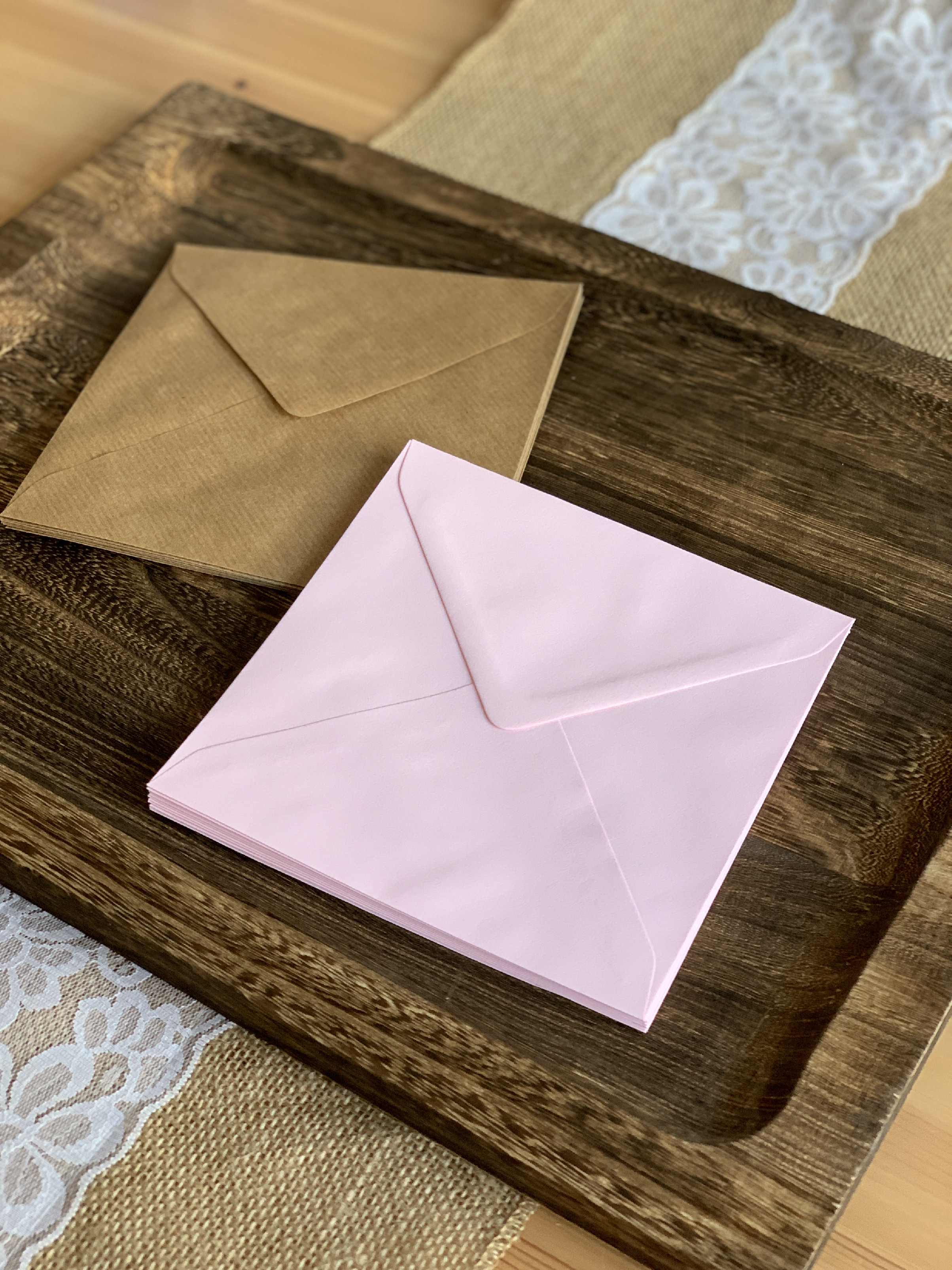 Zuzadesign Obálka čtvercová rustic/růžová K4 (153x153mm) Barva: Světle růžová