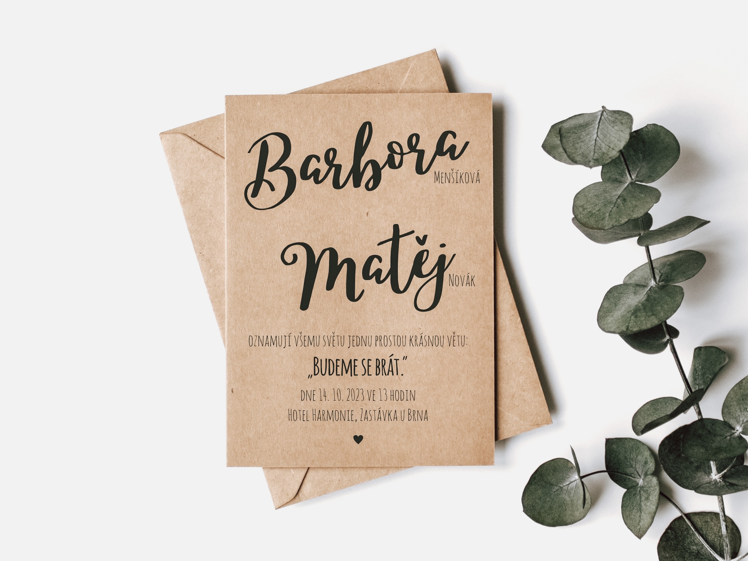 Zuzadesign Svatební oznámení no.19 Varianty produktu: Kartička svatební dary