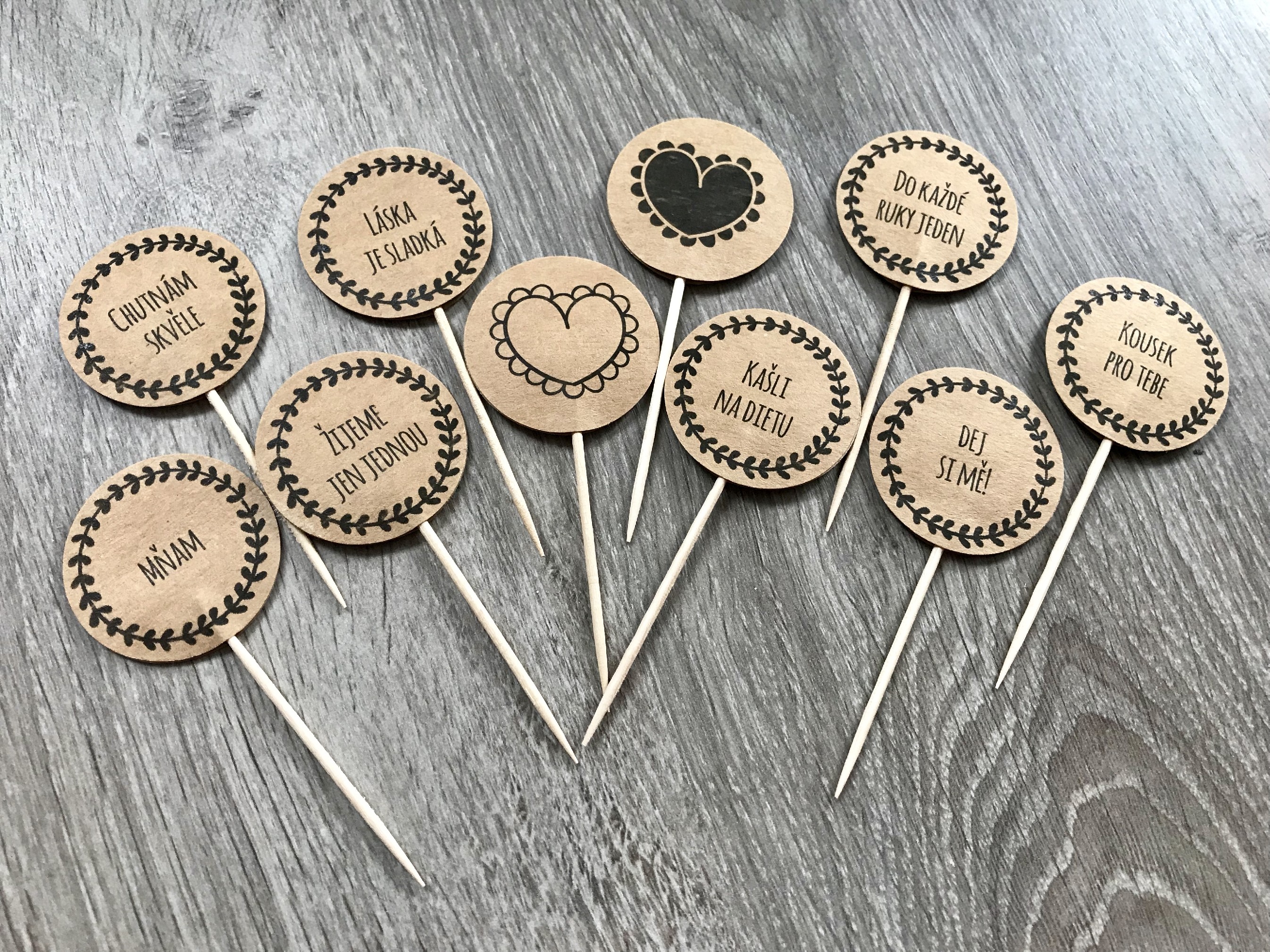 Zuzadesign Zápichy RUSTIC (10ks) Varianta: DIY - dodělej si sám