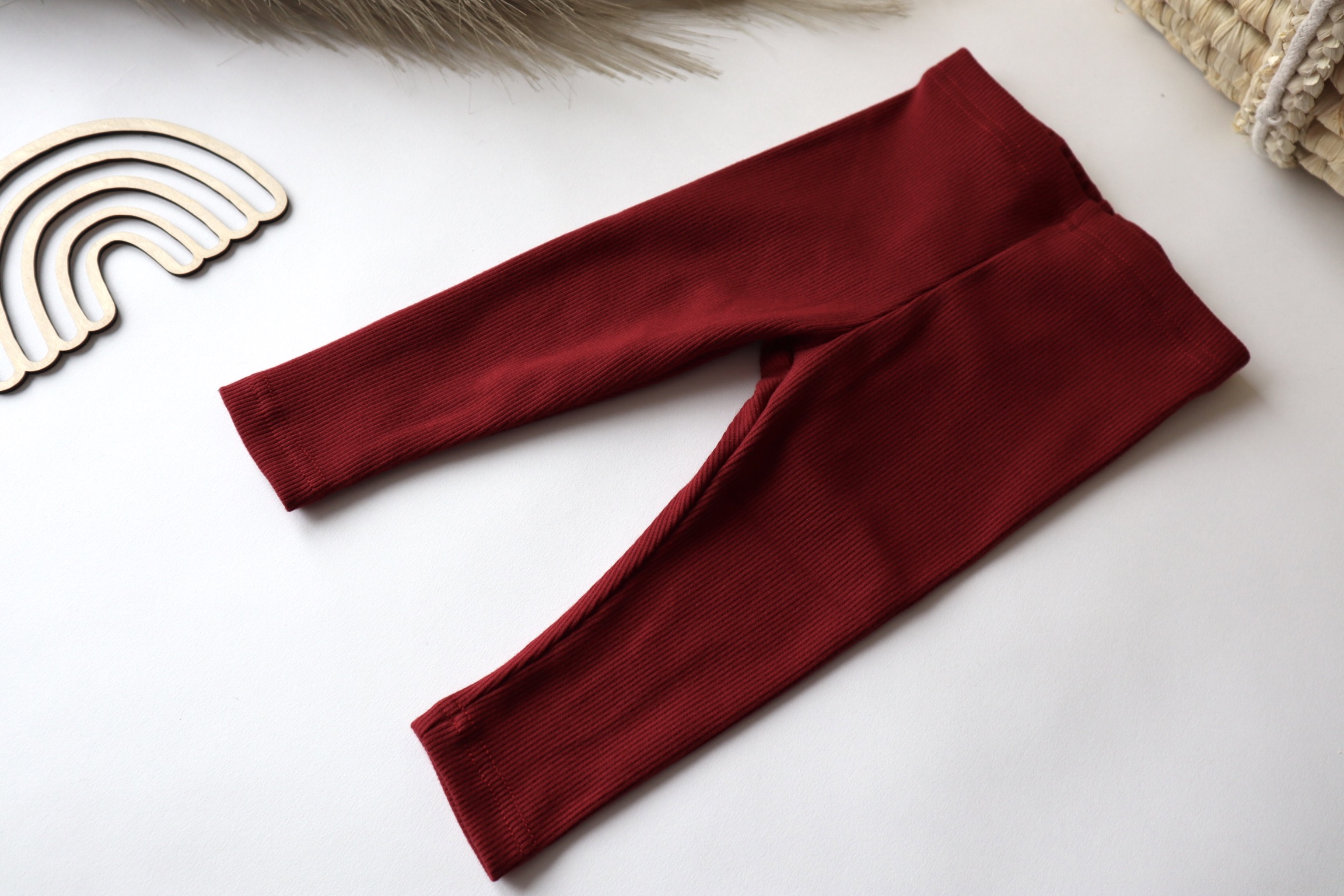 Blonki VROUBKOVANÉ LEGÍNY - BORDÓ Velikost: 98/104 (3-4 roky)