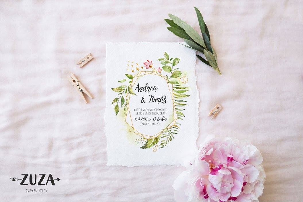 Zuzadesign Svatební oznámení no.38 Varianty produktu: Karta s informacemi A6