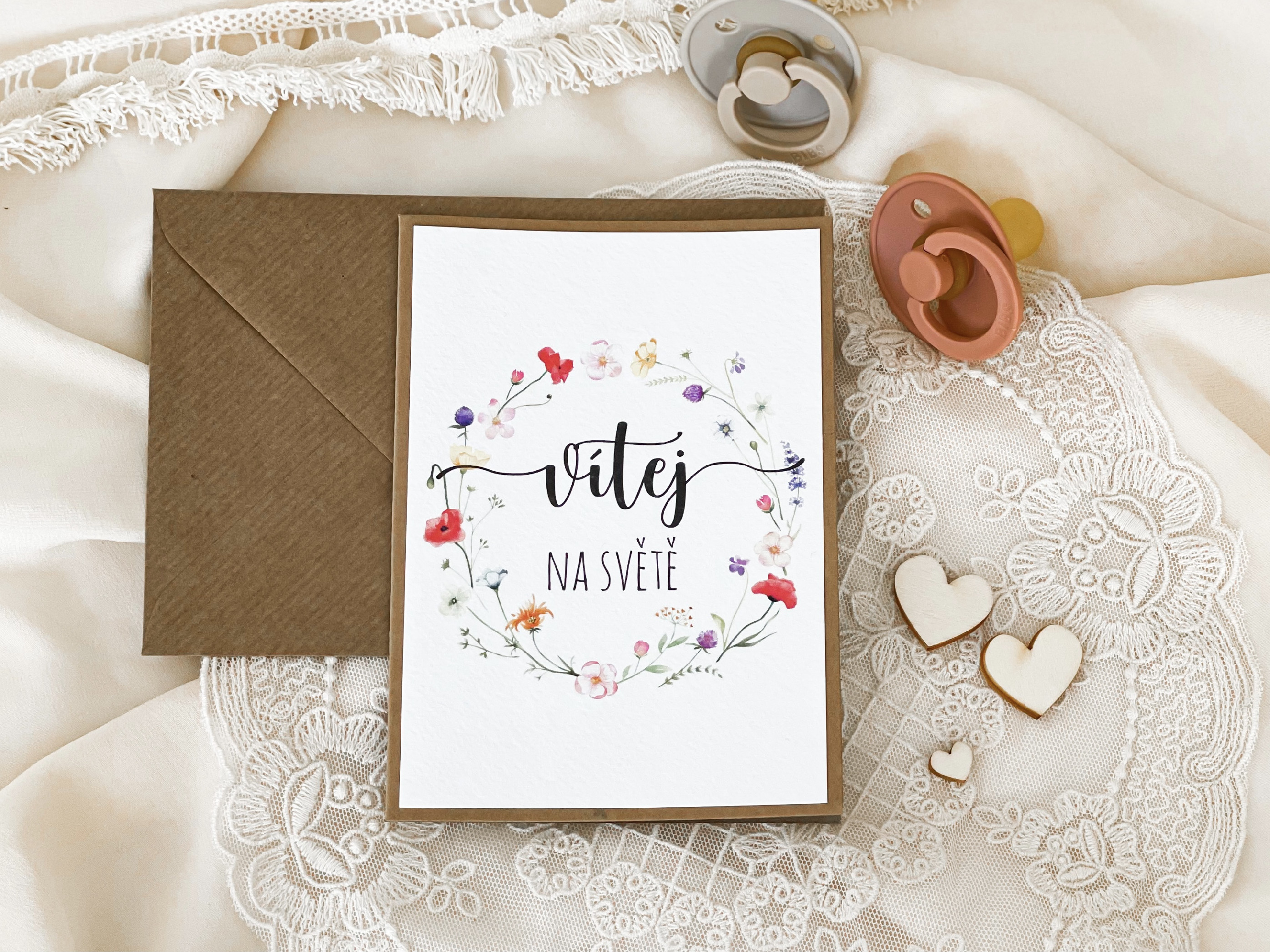 Zuzadesign Přání k narození miminka-Meadow