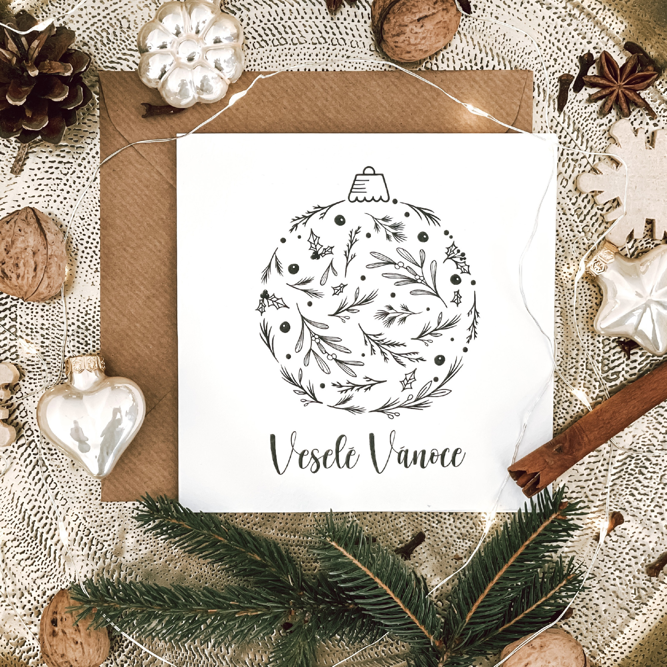 Zuzadesign Vánoční  přání s obálkou ELEGANT Vzor: Vzor č.2