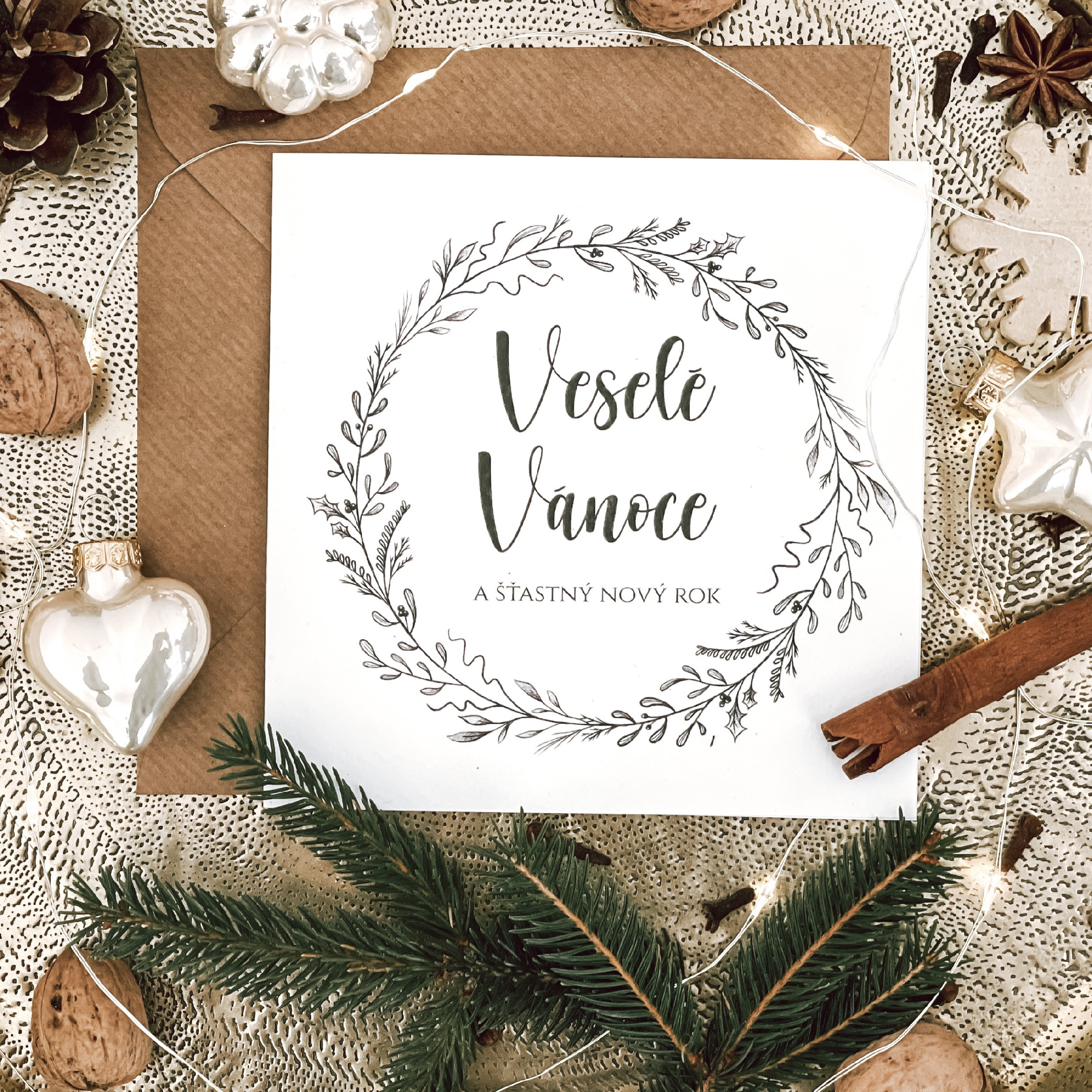 Zuzadesign Vánoční  přání s obálkou ELEGANT Vzor: Vzor č.1