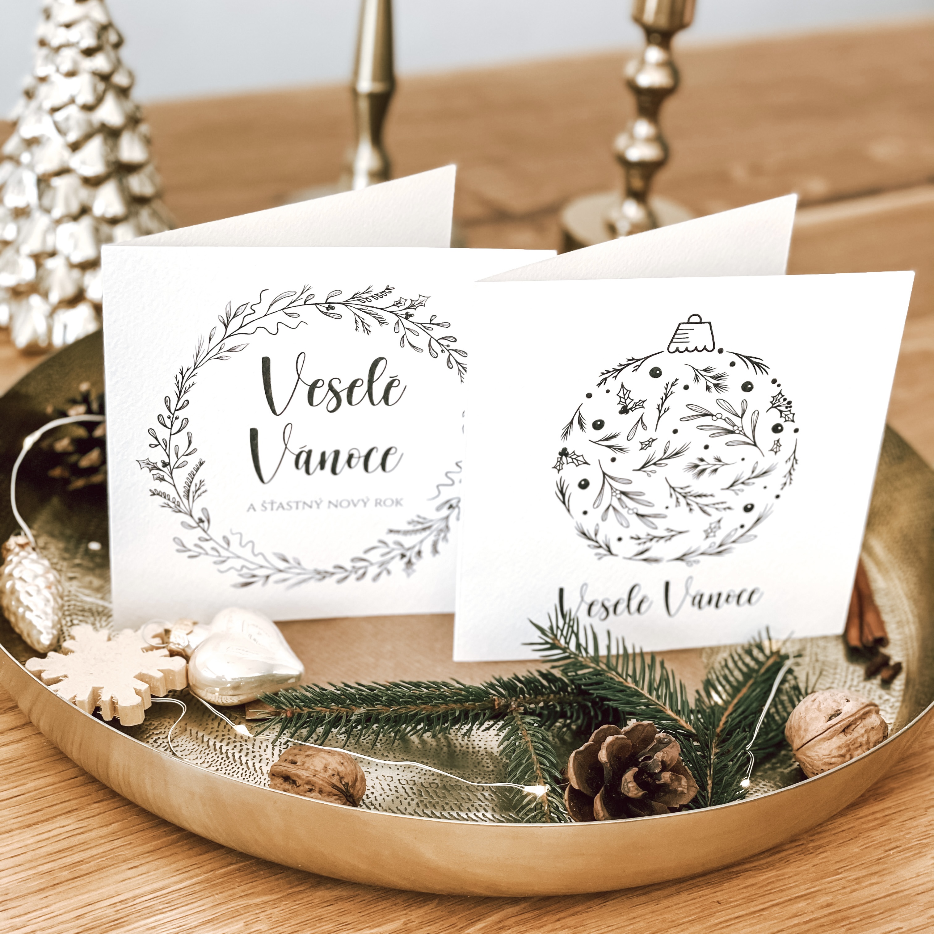 Zuzadesign Vánoční  přání s obálkou ELEGANT Vzor: Sada 2ks