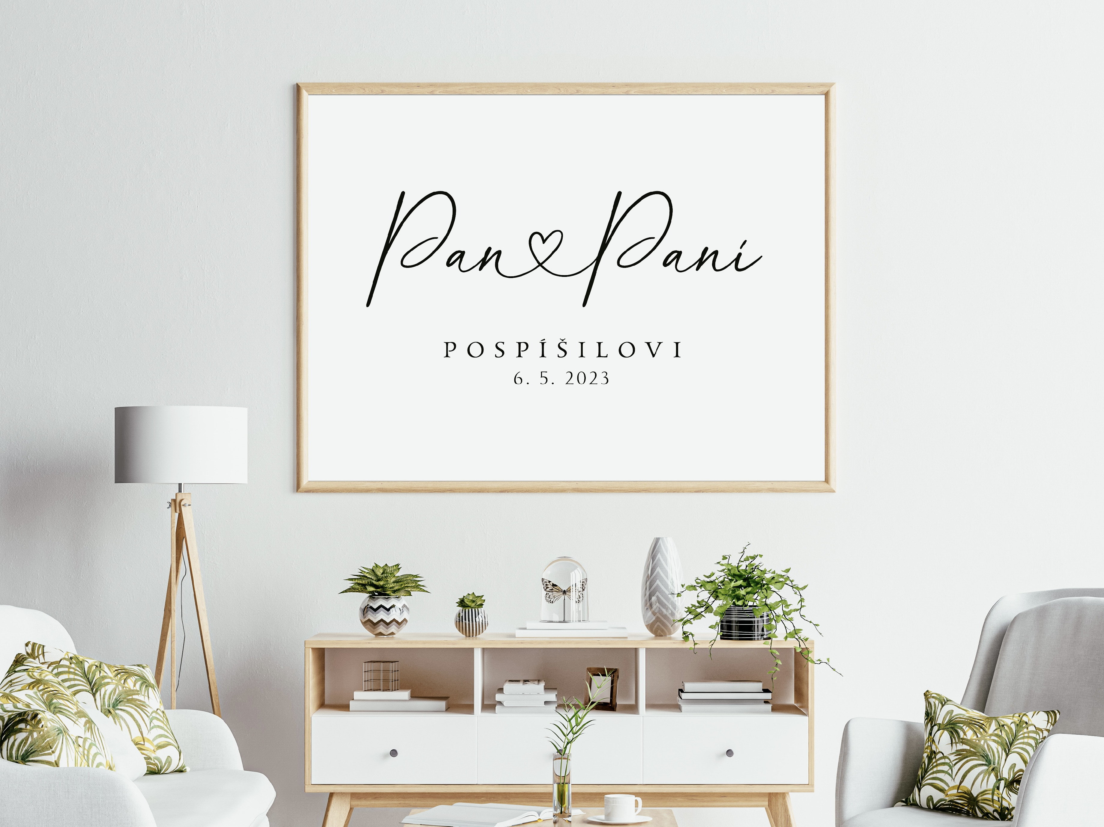 Zuzadesign Plakát - Pan & Paní - plakát se jmény Velikost a provedení: M (30x40cm) bez rámečku
