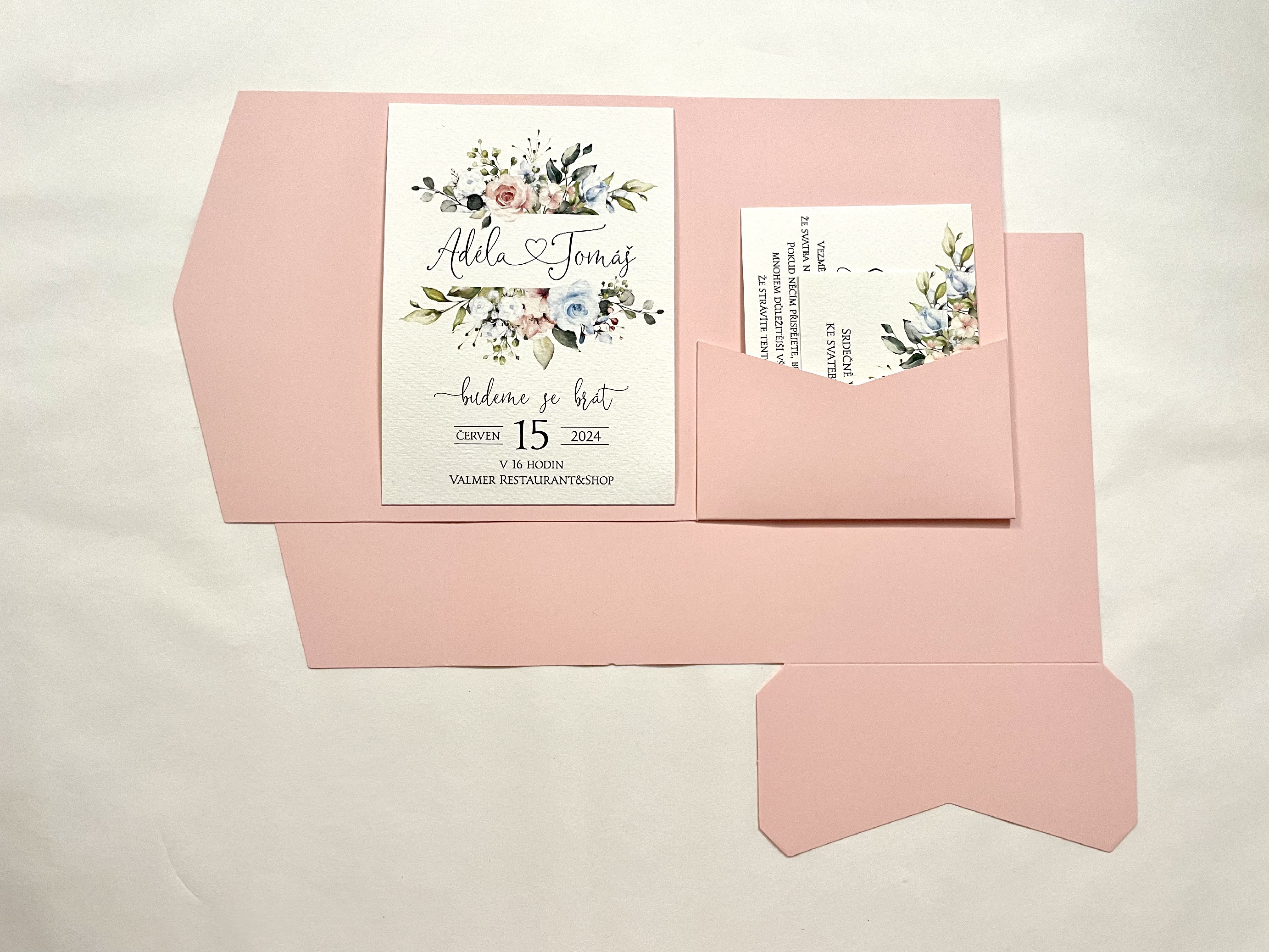 Zuzadesign Obálka s kapsou - Růžová Varianta: Lepená kapsa