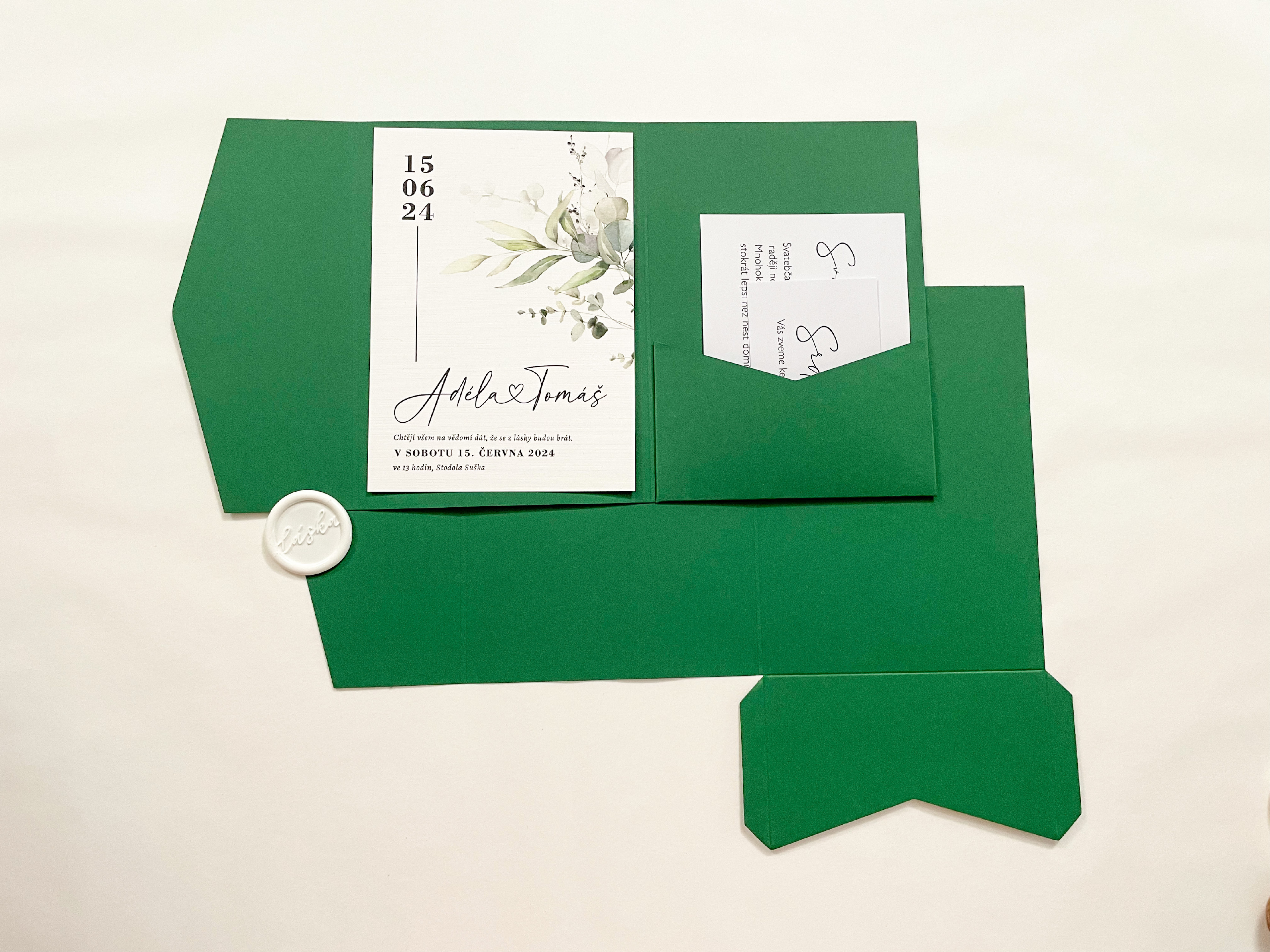 Zuzadesign Obálka s kapsou - Green Varianta: Kapsa ke slepení