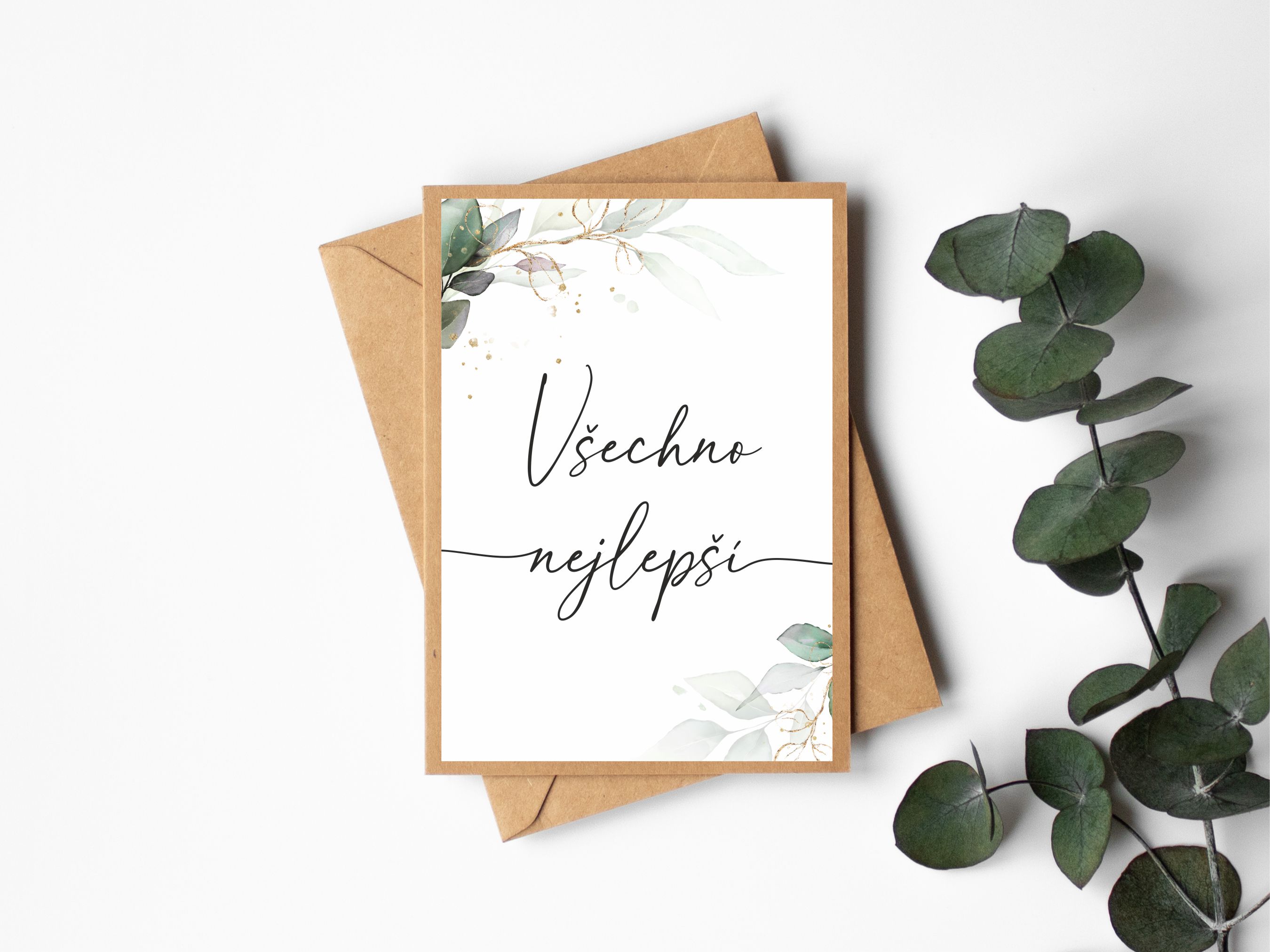 Zuzadesign Přání Všechno nejlepší -Green