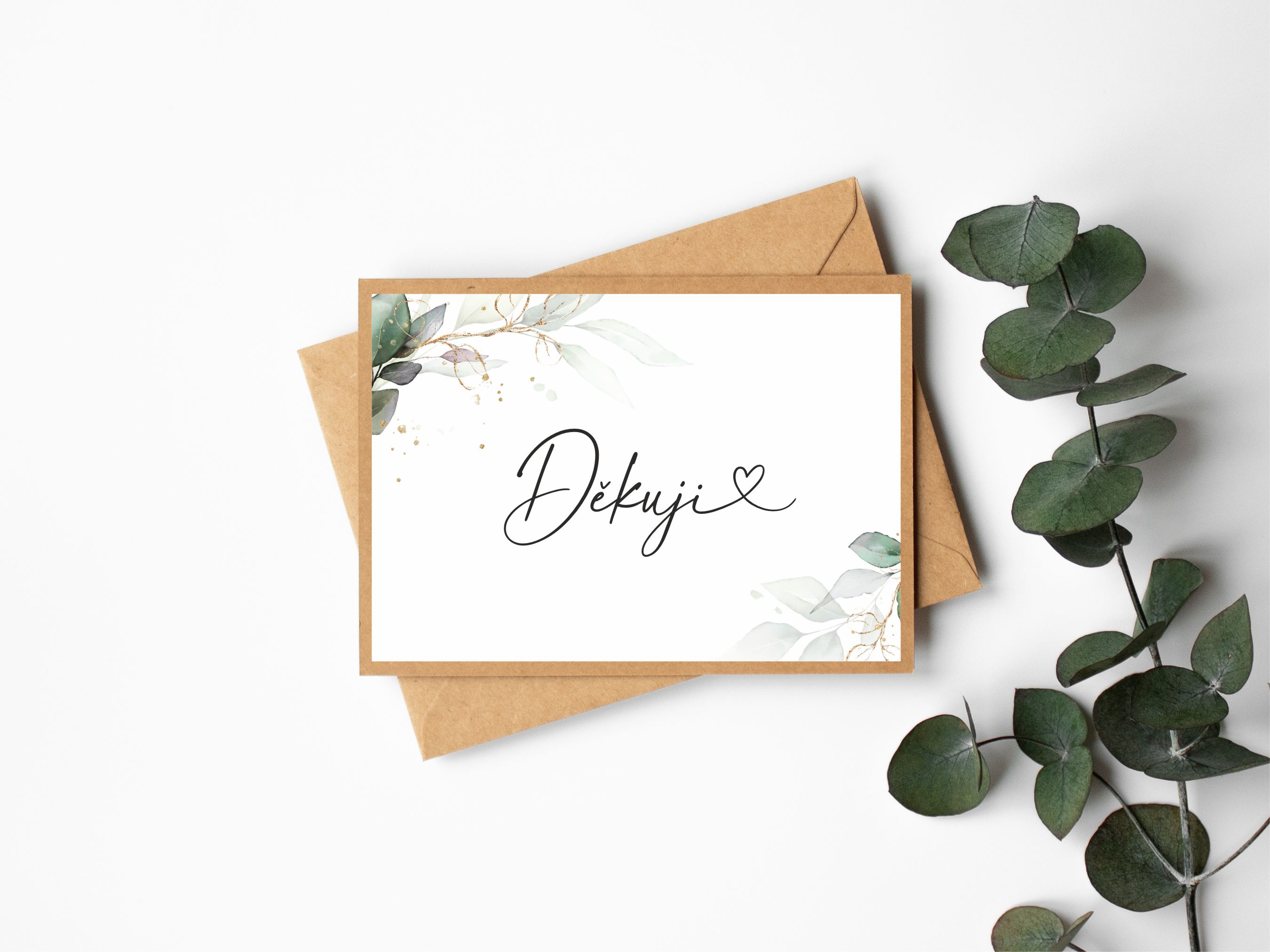 Zuzadesign Přání Děkuji - Green