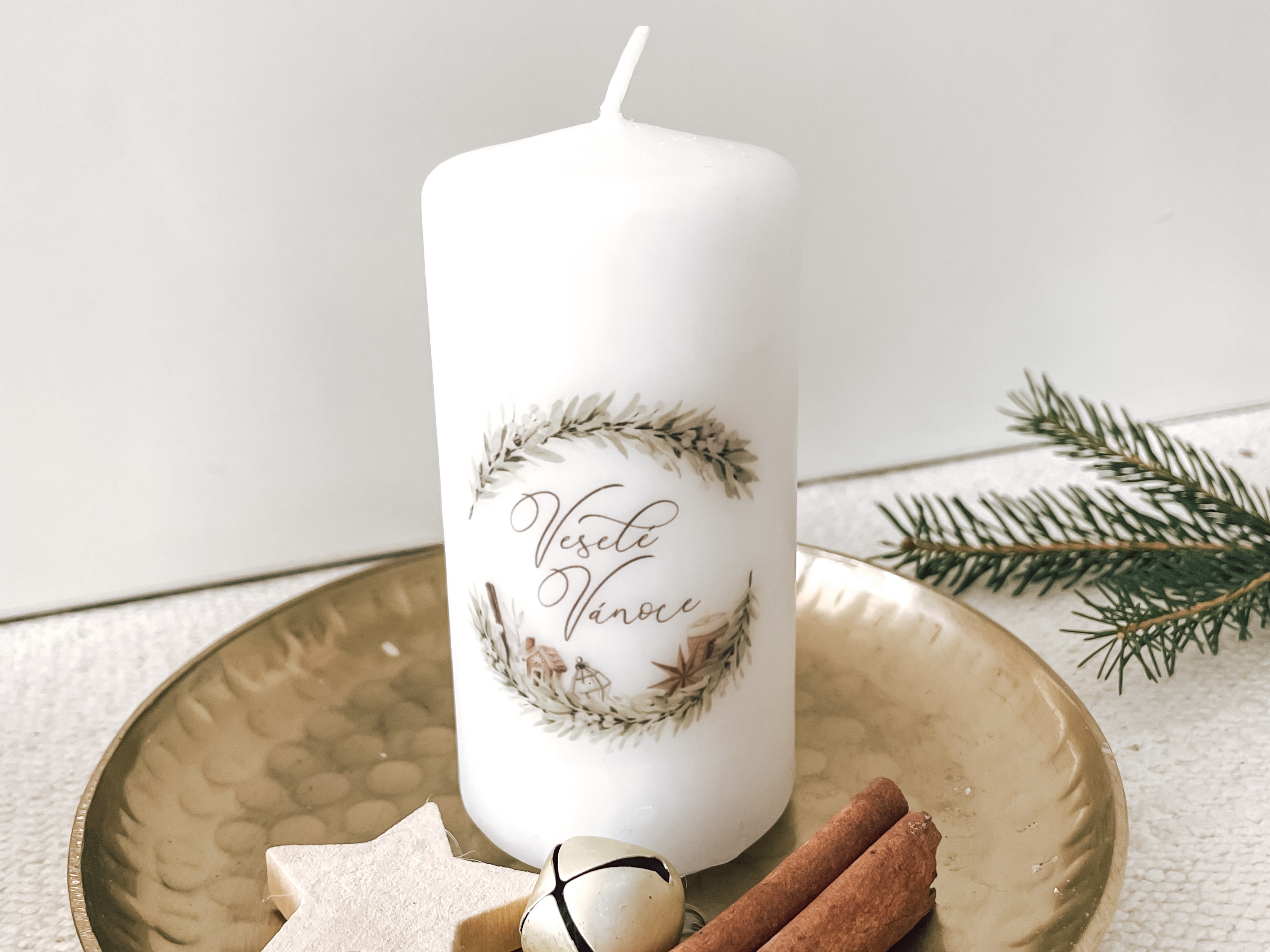 Svíčka Hygge - Věnec - s vánoční vůní