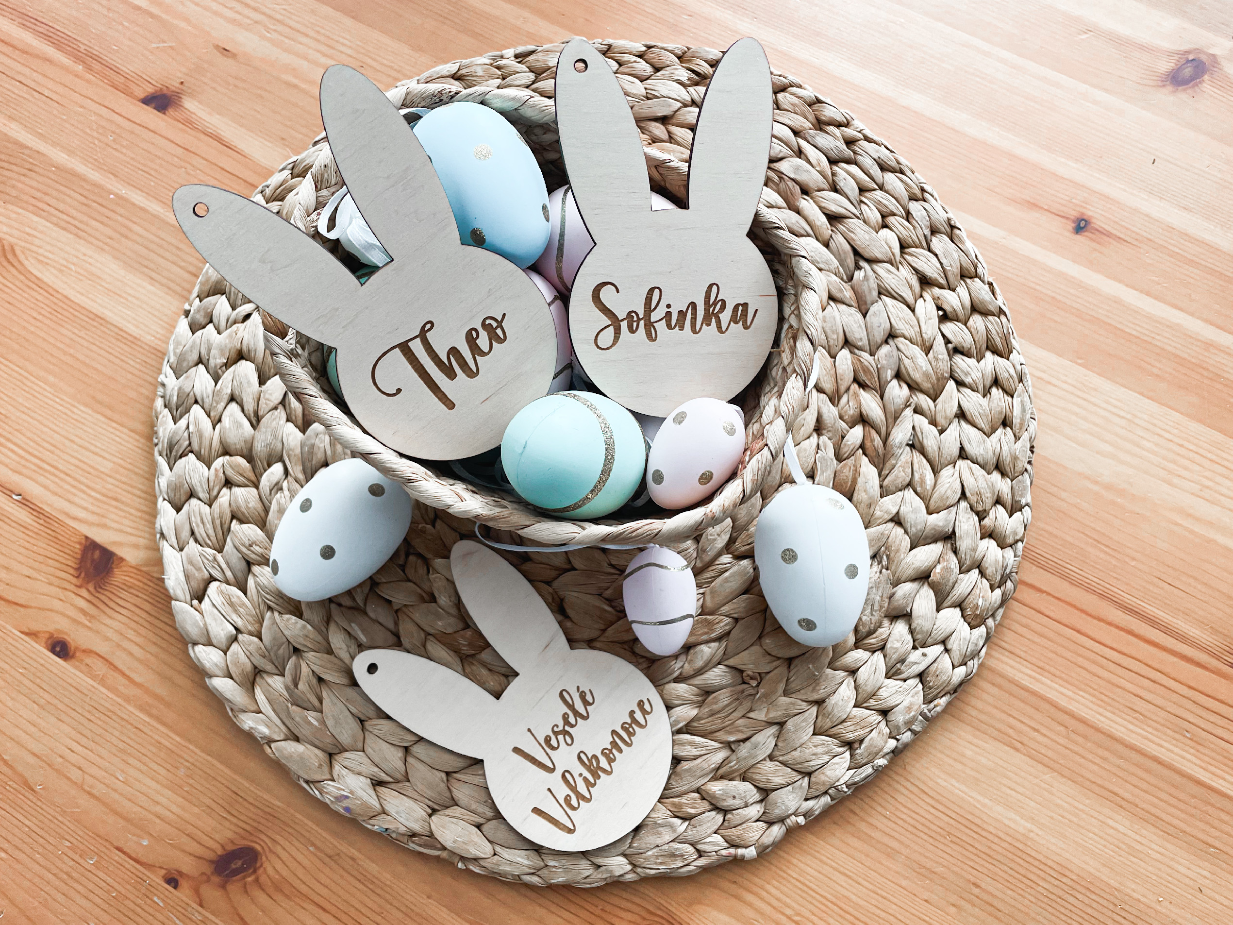 Zuzadesign Dřevěný zajíček se jménem - LOVELY