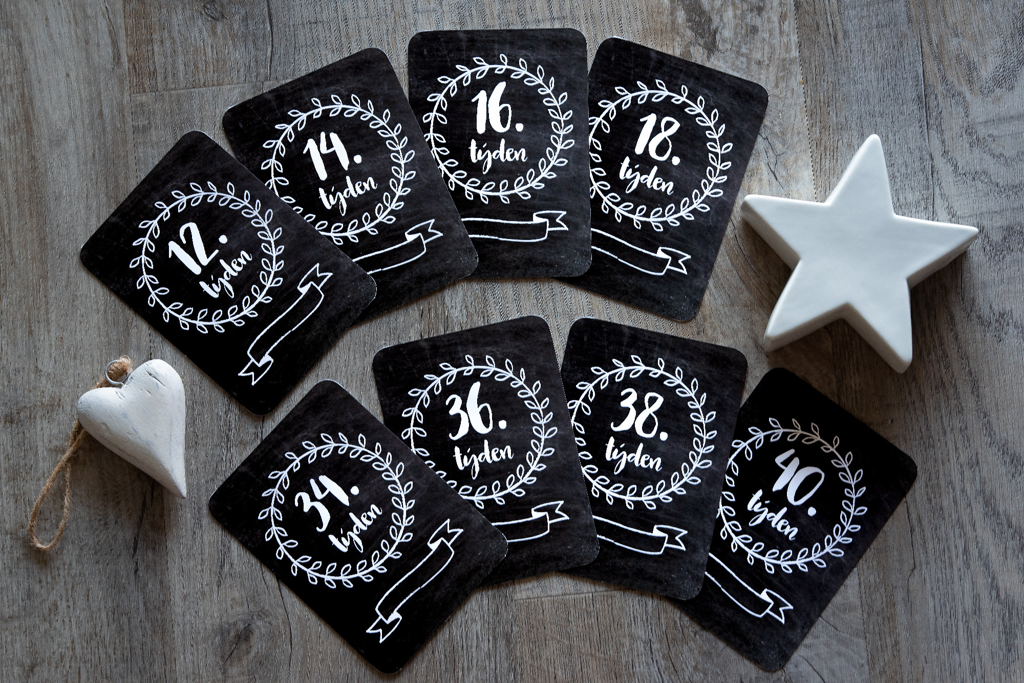 Zuzadesign TĚHOTENSKÉ milníkové kartičky chalkboard - 30ks